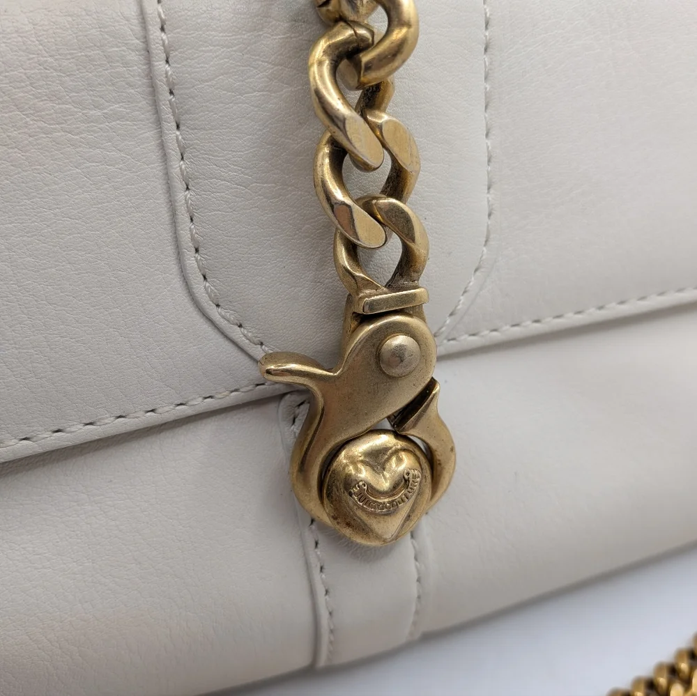 Juicy Couture Vintage Cream Leather Shoulder Bag P&G Era